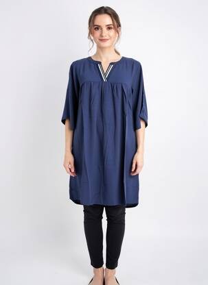 Tunique manches courtes col v bleu SHEEGO femme