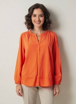 Blouse manches longues manches longues orange TOM TAILOR femme