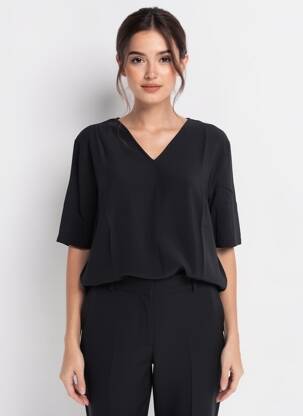Top manches courtes manches courtes noir SHEEGO femme