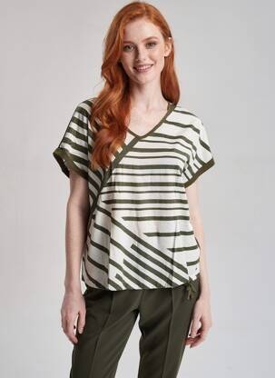 T-shirt coupe droite manches courtes vert SHEEGO femme