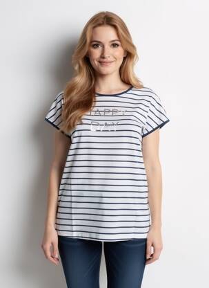 T-shirt coupe droite manches courtes blanc SHEEGO femme