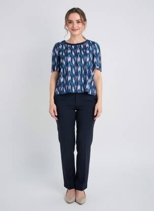 T-shirt imprimé fantaisie manches courtes bleu SHEEGO femme