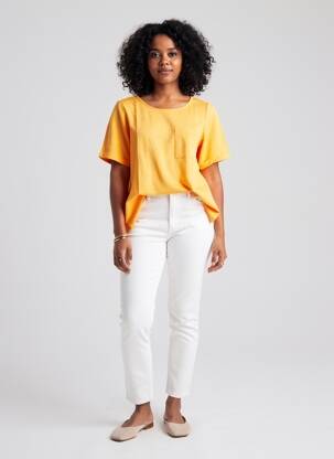 Top manches courtes manches courtes orange TRIANGLE femme