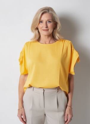 T-shirt coupe droite manches courtes orange TRIANGLE femme