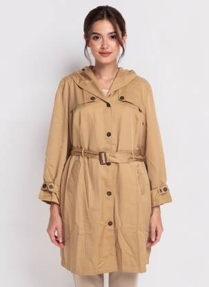 Trench tissage popeline a capuche marron SHEEGO femme