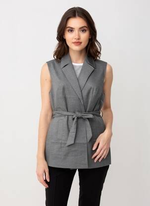 Veste casual col tailleur gris SHEEGO femme