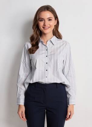 Chemisier coupe droite manches longues bleu SHEEGO femme