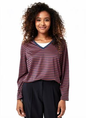 Top manches longues manches longues bleu SHEEGO femme