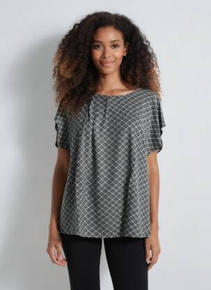 Top stretch manches courtes noir SHEEGO femme