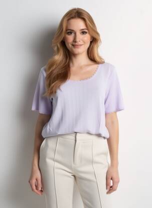 T-shirt stretch manches courtes violet SHEEGO femme