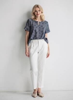 Top stretch manches courtes bleu SHEEGO femme