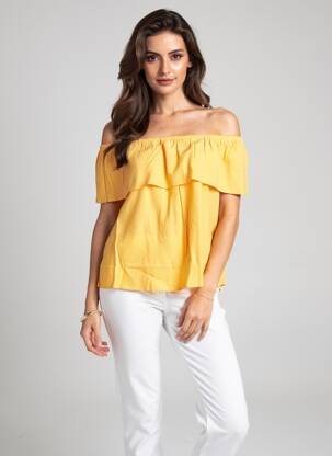 Top coupe fluide sans manche orange TRIANGLE femme