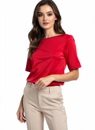 Top stretch manches courtes rouge HEINE femme