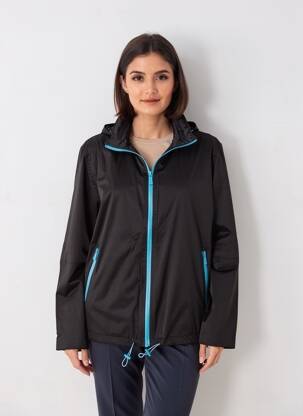 Coupe-vent manches longues a capuche noir SHEEGO femme