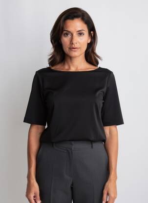 Top stretch manches courtes noir HEINE femme