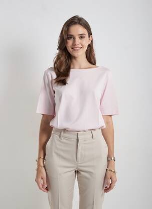 Top stretch manches courtes rose clair HEINE femme
