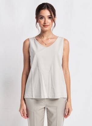 Débardeur col v sans manche gris HEINE femme