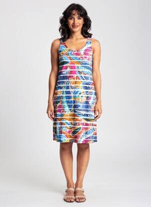 Robe mi-longue sans manche sans manche bleu MASSANA femme