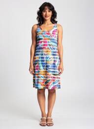 Robe mi-longue sans manche sans manche bleu MASSANA femme