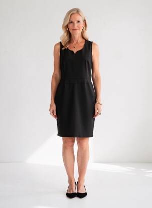 Robe mi-longue sans manche sans manche noir GRIFFON femme