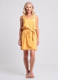 Robe mi-longue sans manche sans manche orange C'EST BEAU LA VIE femme
