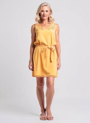 Robe mi-longue sans manche sans manche orange C'EST BEAU LA VIE femme
