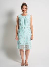 Robe mi-longue coupe fluide sans manche bleu GRIFFON femme
