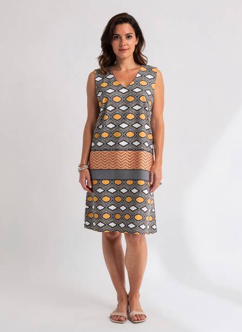 Robe mi-longue sans manche sans manche noir A BELLE femme