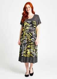 Robe mi-longue manches courtes manches courtes noir TELMAIL femme