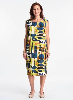 Robe mi-longue sans manche sans manche jaune TELMAIL femme