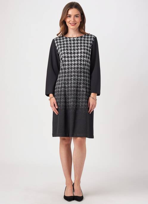 Robe mi-longue manches longues manches longues noir TELMAIL femme