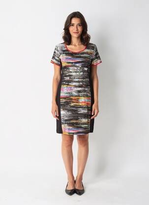 Robe mi-longue manches courtes manches courtes noir TELMAIL femme