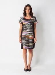 Robe mi-longue manches courtes manches courtes noir TELMAIL femme