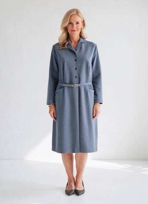 Robe mi-longue manches longues manches longues bleu 20/20 femme