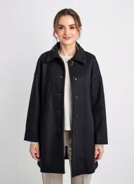 Manteau long coupe cintrée sans capuche noir SESSUN femme