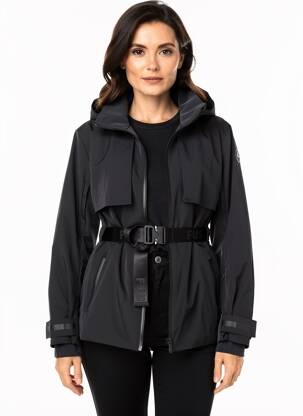Doudoune poches a capuche noir FUSALP femme