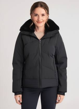 Doudoune manches longues a capuche noir FUSALP femme
