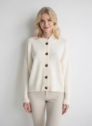 Gilet manches longues stretch beige ABSOLUT CASHMERE femme