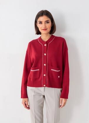 Gilet manches longues stretch rouge ABSOLUT CASHMERE femme