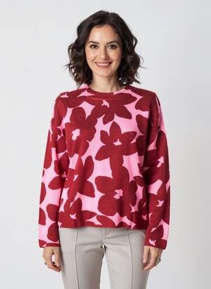 Pull stretch manches longues rose ABSOLUT CASHMERE femme