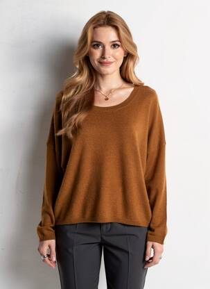 Pull stretch manches longues marron ABSOLUT CASHMERE femme