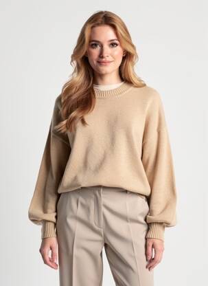 Pull stretch manches longues beige SESSUN femme