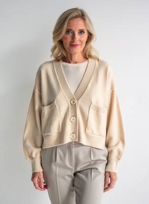 Gilet manches longues stretch beige SESSUN femme