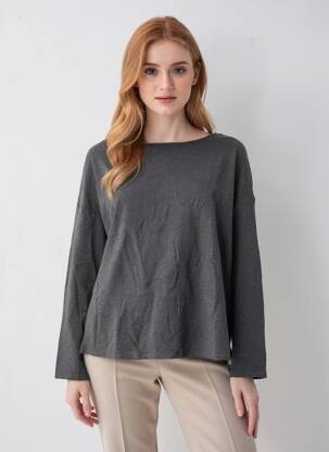 T-shirt manches longues manches longues gris MAJESTIC FILATURES femme