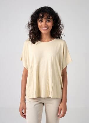 Top stretch manches courtes or MAJESTIC FILATURES femme