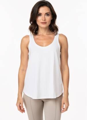 Débardeur stretch sans manche blanc MAJESTIC FILATURES femme