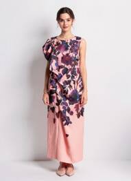 Robe longue imprimé fantaisie manches courtes rose ESSENTIEL ANTWERP femme