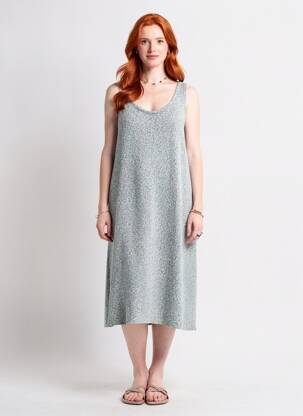 Robe mi-longue sans manche sans manche bleu AMERICAN VINTAGE femme