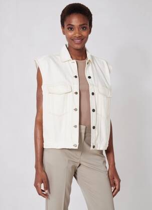 Veste casual coupe droite blanc AMERICAN VINTAGE femme