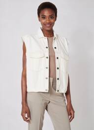 Veste casual coupe droite blanc AMERICAN VINTAGE femme